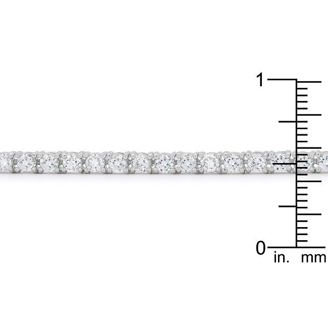 Lovcia Victorian-Style Cubic Zirconia Tennis Bracelet with Rhodium Finish-Bracelets-