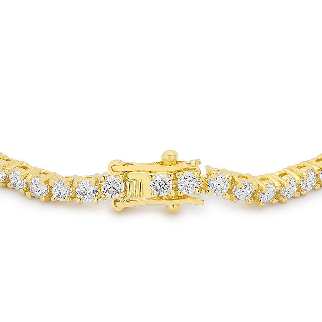 Lovcia Victorian Style Gold Plated Cubic Zirconia 8-Inch Tennis Bracelet-Bracelets-