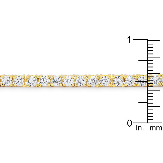 Lovcia Victorian Style Gold Plated Cubic Zirconia 8-Inch Tennis Bracelet-Bracelets-