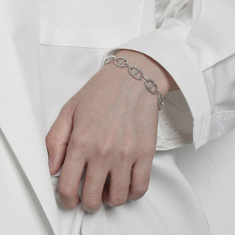 Lovcia Vintage 9mm Marina Chain Sterling Silver Bracelet-Bracelets-