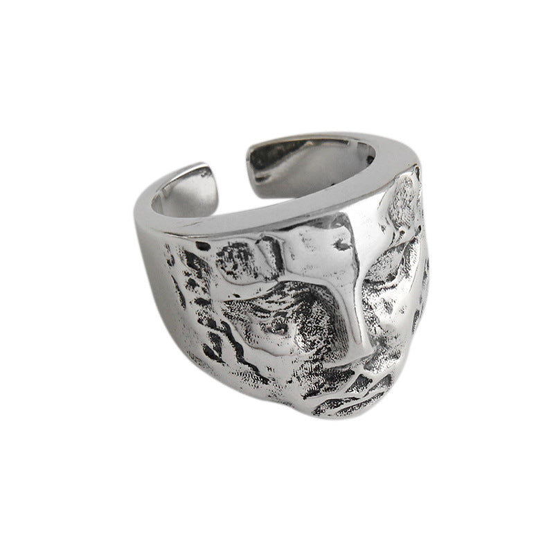 Lovcia Vintage Abstract Portrait Sterling Silver Ring-Rings-Vintage-Vintage
