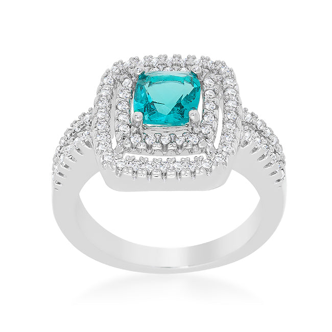 Lovcia Vintage Aqua Sparkle Micro-Pave Ring-Rings-5-5