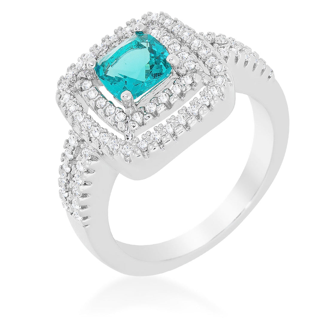 Lovcia Vintage Aqua Sparkle Micro-Pave Ring-Rings-5-5