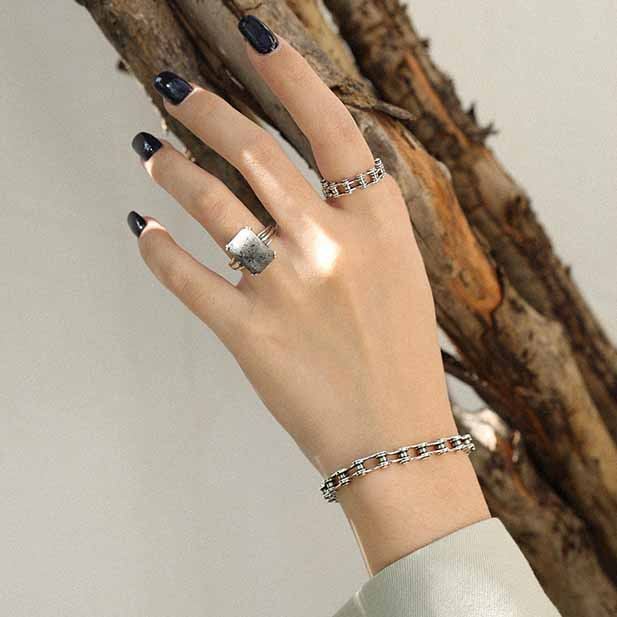 Lovcia Vintage Bicycle Chain Bracelet 925 Silver 4.8mm-Bracelets-190Mm-190Mm