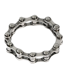 Lovcia Vintage Bicycle Chain Ring 925 Sterling Silver-Rings-Us 9-
