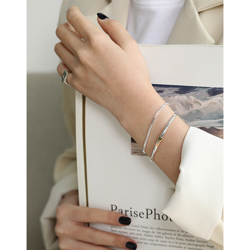Lovcia Vintage Box Chain 925 Sterling Silver Bracelet 155mm-Bracelets-Rhodium-Rhodium