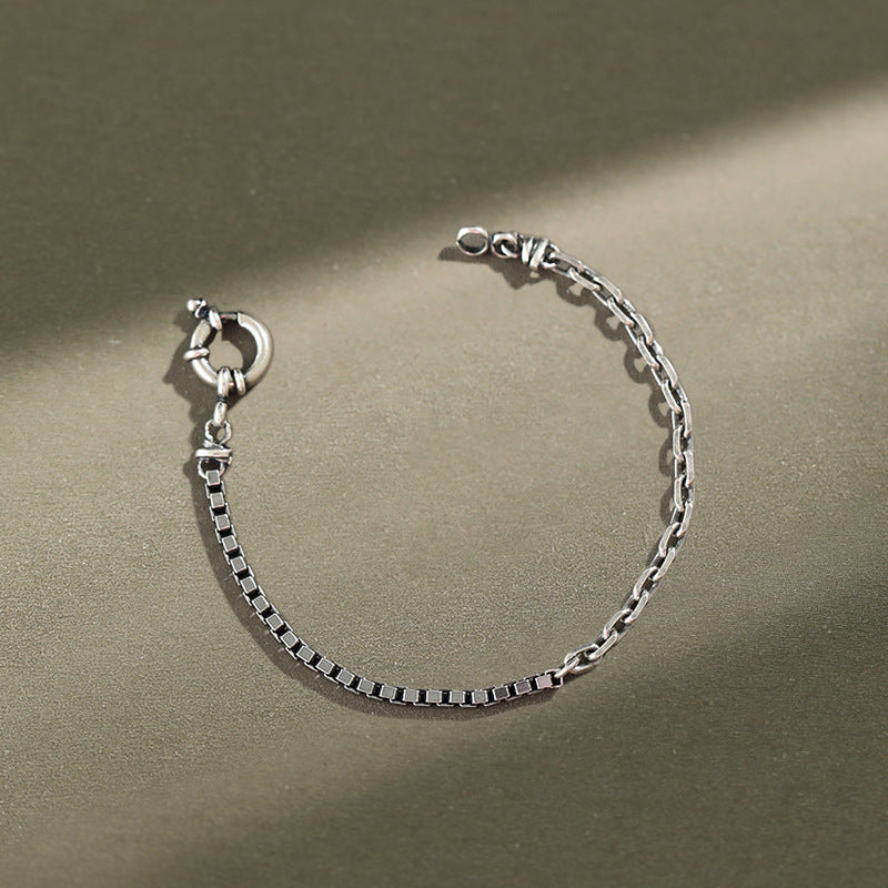 Lovcia Vintage Box Chain Bracelet 925 Sterling Silver 155mm-Bracelets-165mm-165mm