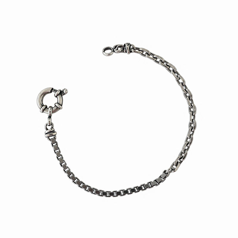 Lovcia Vintage Box Chain Bracelet 925 Sterling Silver 155mm-Bracelets-165mm-165mm