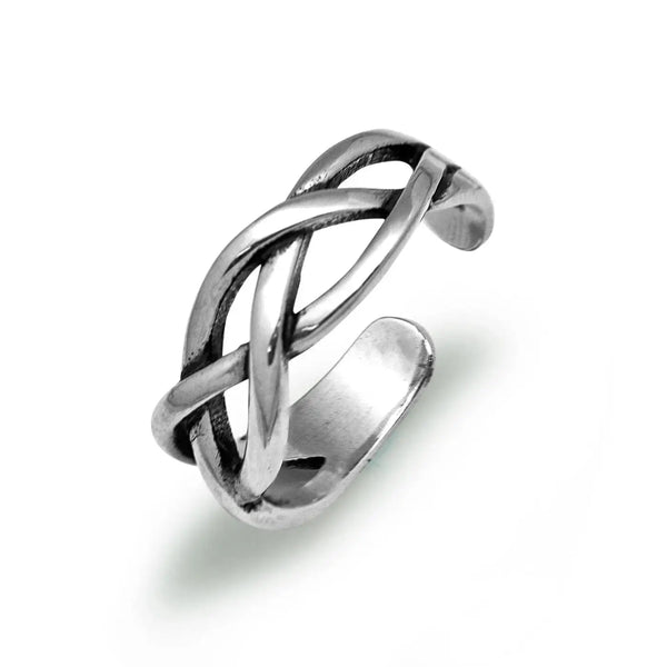 Lovcia Vintage Celtic Knot Bohemia 925 Sterling Silver Adjustable Finger Ring-Rings-