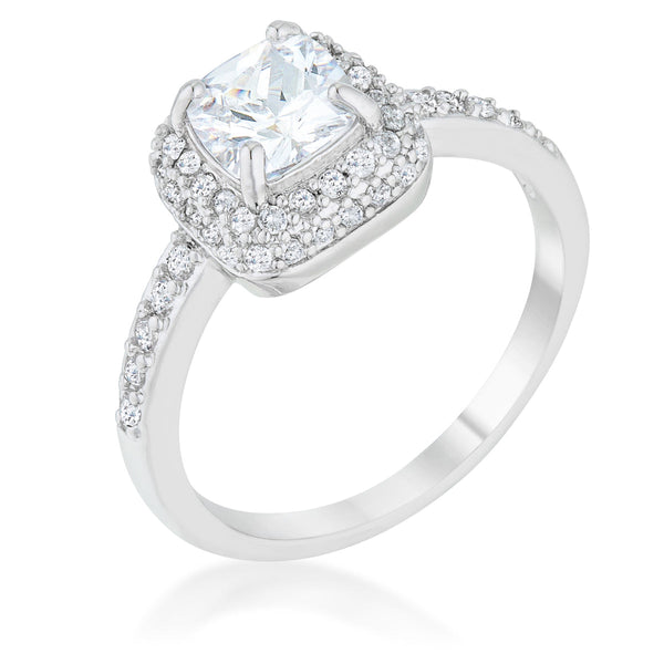 Lovcia Vintage Elegance Serena 1.5ct CZ Art Deco Rhodium Ring-Rings-5-5