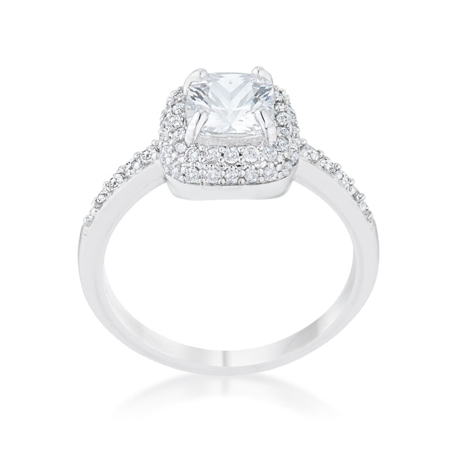 Lovcia Vintage Elegance Serena 1.5ct CZ Art Deco Rhodium Ring-Rings-5-5