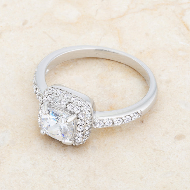 Lovcia Vintage Elegance Serena 1.5ct CZ Art Deco Rhodium Ring-Rings-5-5