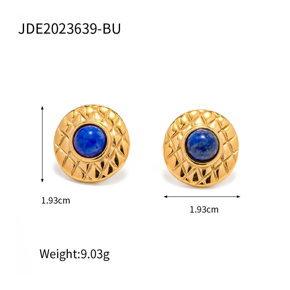 Lovcia Vintage French-Inspired Personalized 18K Stainless Steel Earrings with Pearl Inlay-Earrings-JDE2023639 THIS-JDE2023639 THIS