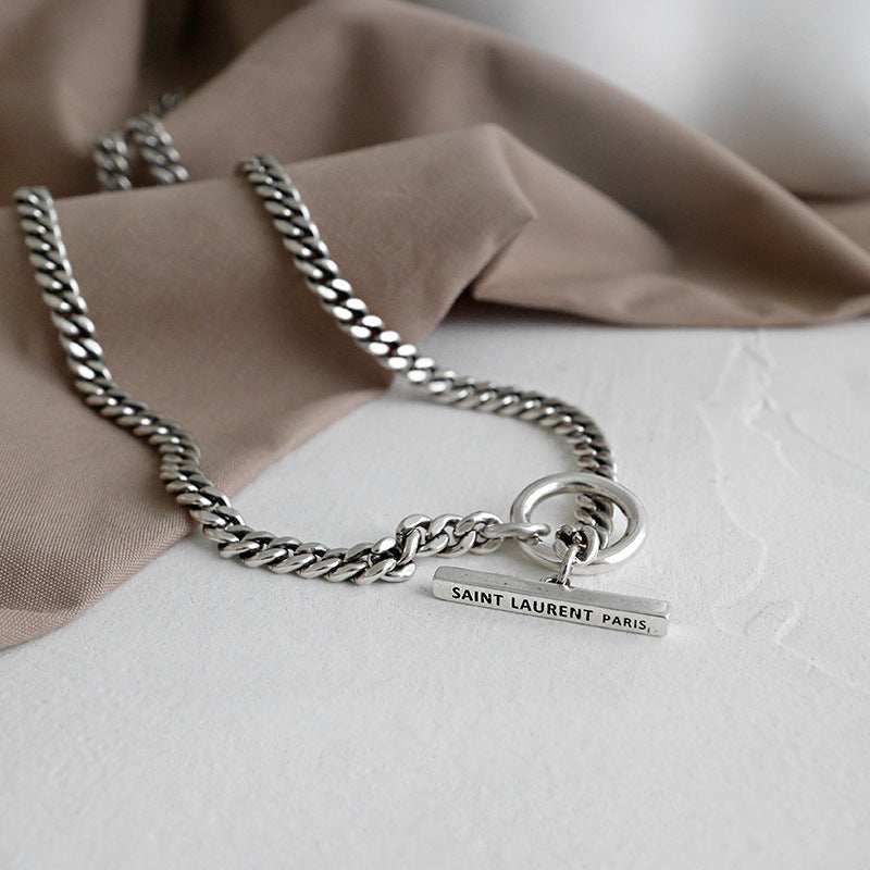 Lovcia Vintage Geometry Mens 925 Silver Necklace 415mm-Necklaces-Vintage-Vintage