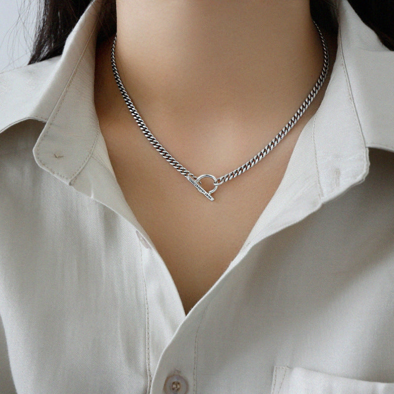 Lovcia Vintage Geometry Mens 925 Silver Necklace 415mm-Necklaces-Vintage-Vintage