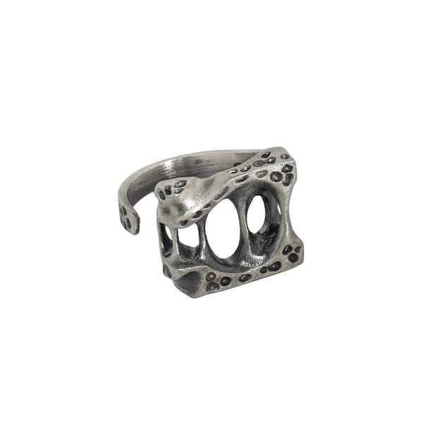 Lovcia Vintage Hollow Bones 925 Silver Adjustable Ring-Rings-Vintage-