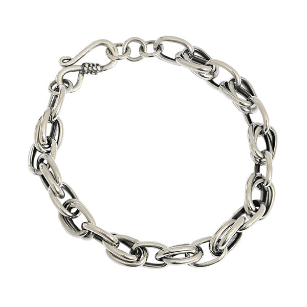 Lovcia Vintage Hollow Chain Men's 925 Silver Bracelet 170mm-Bracelets-Vintage-