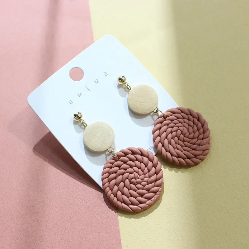 Lovcia Vintage-Inspired Soft Ceramic Earrings for Women-Earrings-F-F