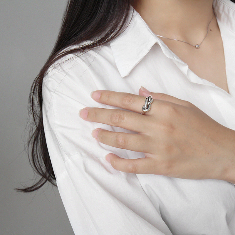 Lovcia Vintage Knot 925 Sterling Silver Adjustable Ring-Rings-Vintage-Vintage