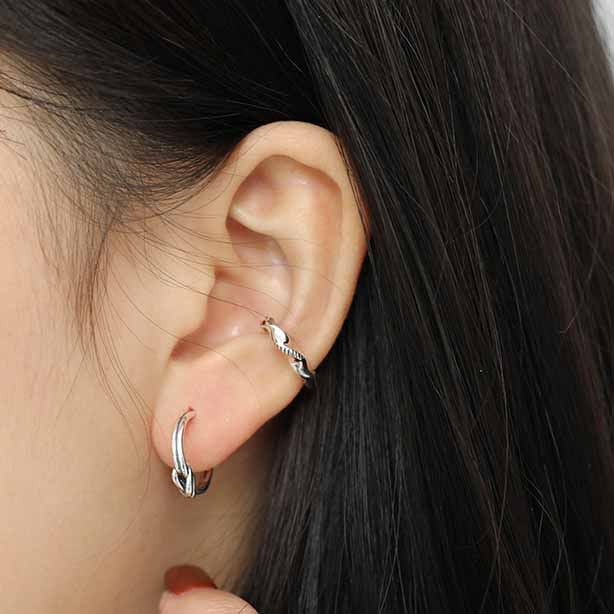 Lovcia Vintage Knot Circle Stud Earrings 925 Silver-Earrings-