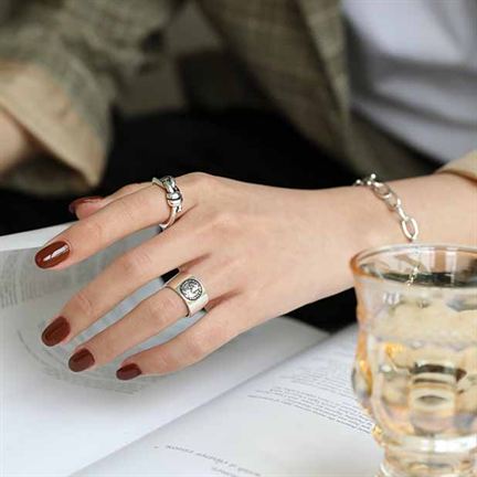 Lovcia Vintage Knot Sterling Silver Adjustable Ring-Rings-