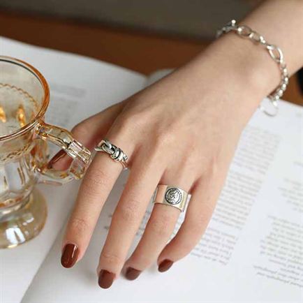Lovcia Vintage Knot Sterling Silver Adjustable Ring-Rings-