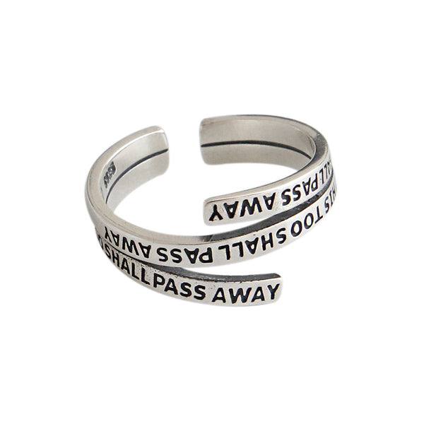 Lovcia Vintage Letters Adjustable 925 Sterling Silver Ring-Rings-Vintage-Vintage