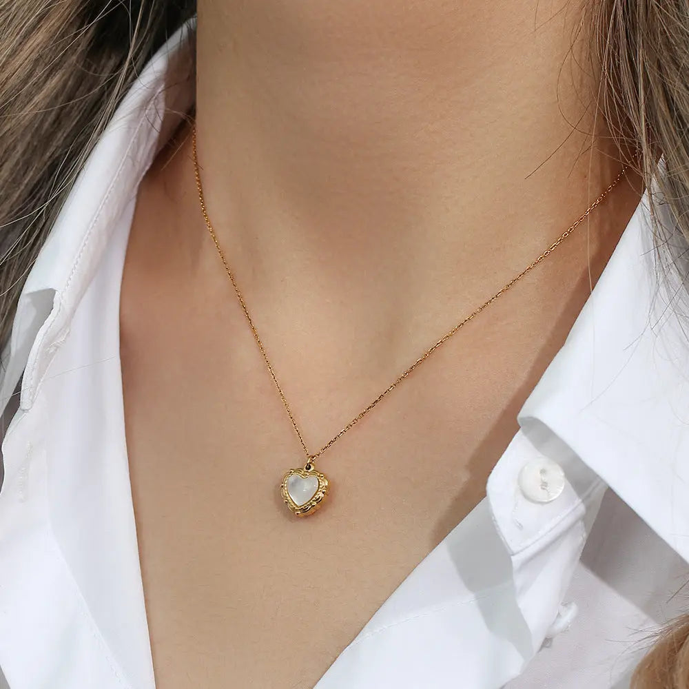 Lovcia Vintage Minimalistic Luxury 18K Gold Plated Stainless Steel Pendant Necklace For Women-Necklaces-Gold-Gold