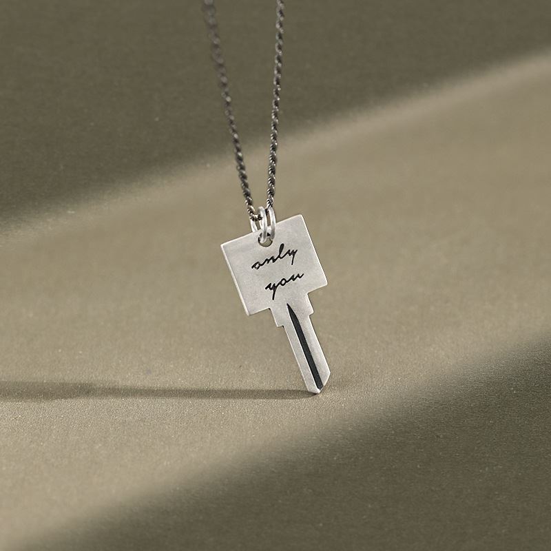 Lovcia Vintage Only You Key 925 Sterling Silver Necklace-Necklaces-