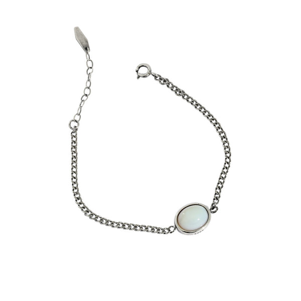 Lovcia Vintage Oval Created Opal Curb Chain Bracelet-Bracelets-Vintage-