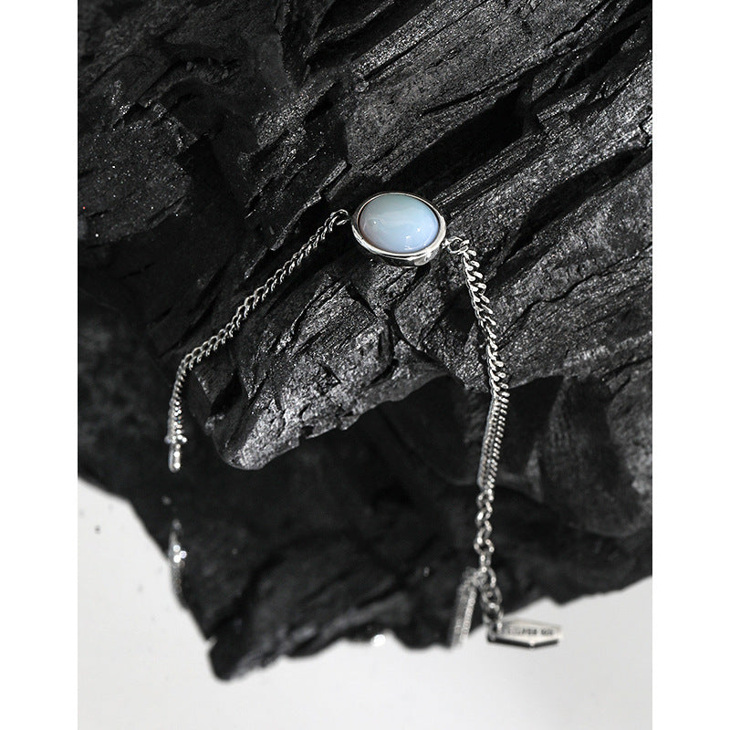 Lovcia Vintage Oval Created Opal Curb Chain Bracelet-Bracelets-Vintage-Vintage