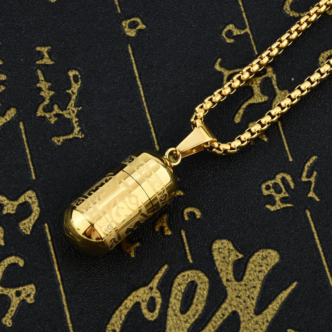 Lovcia Vintage Retro Style Capsule Pendant Necklace for Women-Necklaces-Gold-Gold