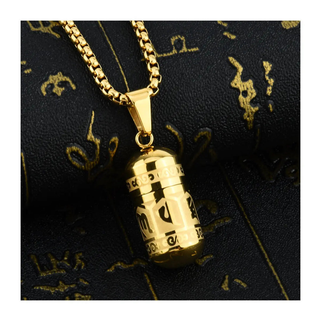 Lovcia Vintage Retro Style Capsule Pendant Necklace for Women-Necklaces-Gold-Gold