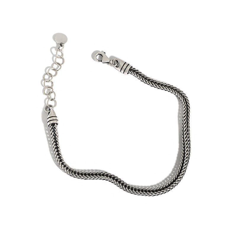 Lovcia Vintage Snake Chain 925 Sterling Silver Bracelet 3mm-Bracelets-