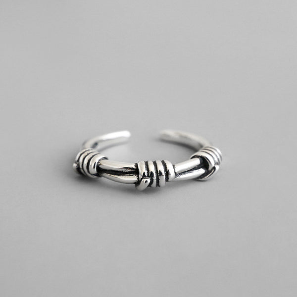 Lovcia Vintage Three Knots Sterling Silver Ring Adjustable-Rings-Vintage-
