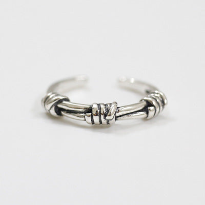 Lovcia Vintage Three Knots Sterling Silver Ring Adjustable-Rings-Vintage-