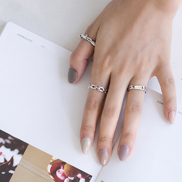 Lovcia Vintage Three Knots Sterling Silver Ring Adjustable-Rings-Vintage-