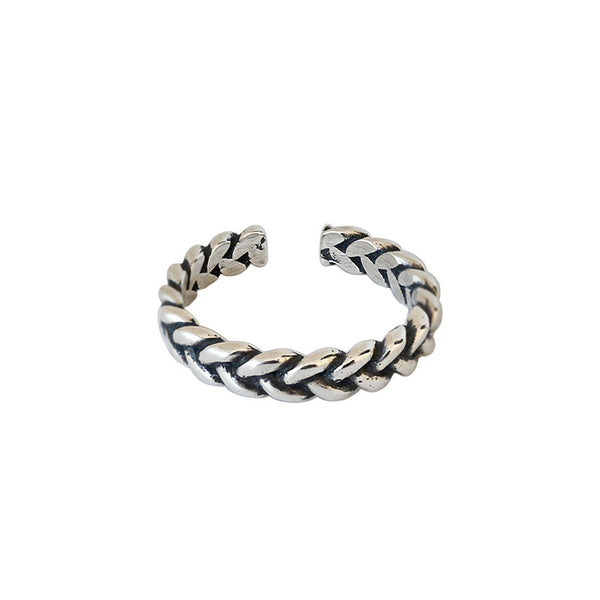 Lovcia Vintage Twist 925 Sterling Silver Adjustable Ring-Rings-Vintage-