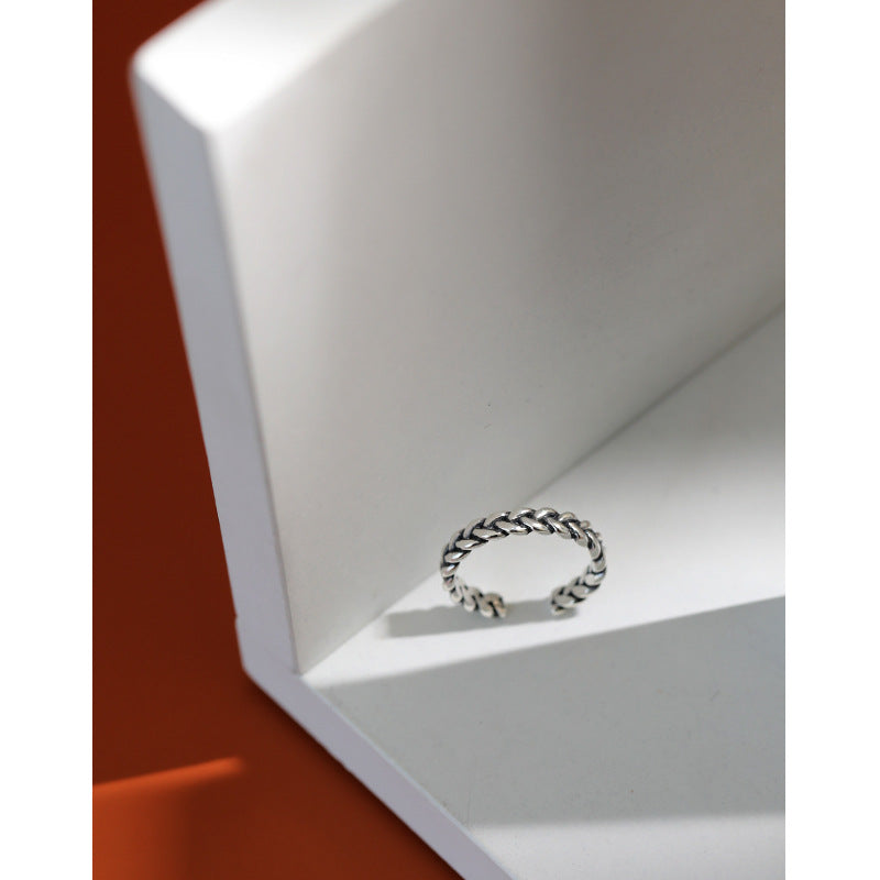 Lovcia Vintage Twist 925 Sterling Silver Adjustable Ring-Rings-Vintage-