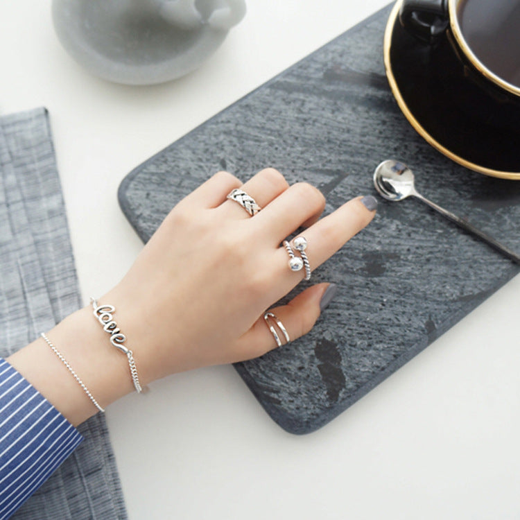 Lovcia Vintage Twist 925 Sterling Silver Adjustable Ring-Rings-Vintage-