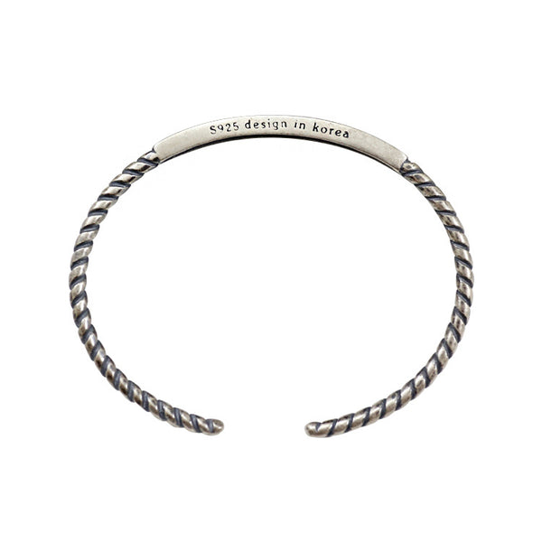 Lovcia Vintage Twisted 925 Sterling Silver Open Bangle-Bracelets-Vintage-