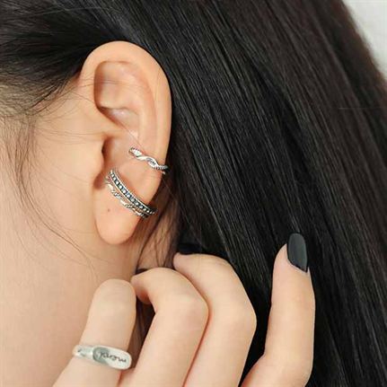 Lovcia Vintage Twisted Earring 925 Silver Non-Pierced 10mm-Earrings-