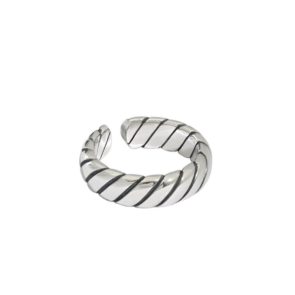 Lovcia Vintage Twisted Sterling Silver Adjustable Ring-Rings-Vintage-
