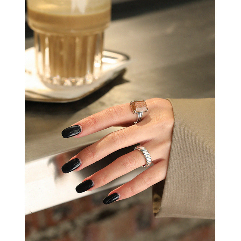 Lovcia Vintage Twisted Sterling Silver Adjustable Ring-Rings-Vintage-