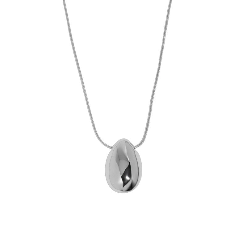 Lovcia Water Drop Pendant 925 Sterling Silver Necklace-Necklaces-Rhodium-