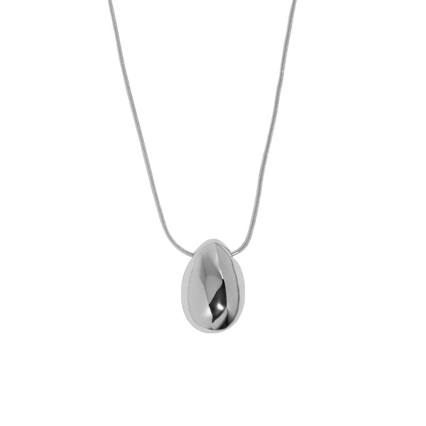 Lovcia Water Drop Pendant 925 Sterling Silver Necklace-Necklaces-Rhodium-