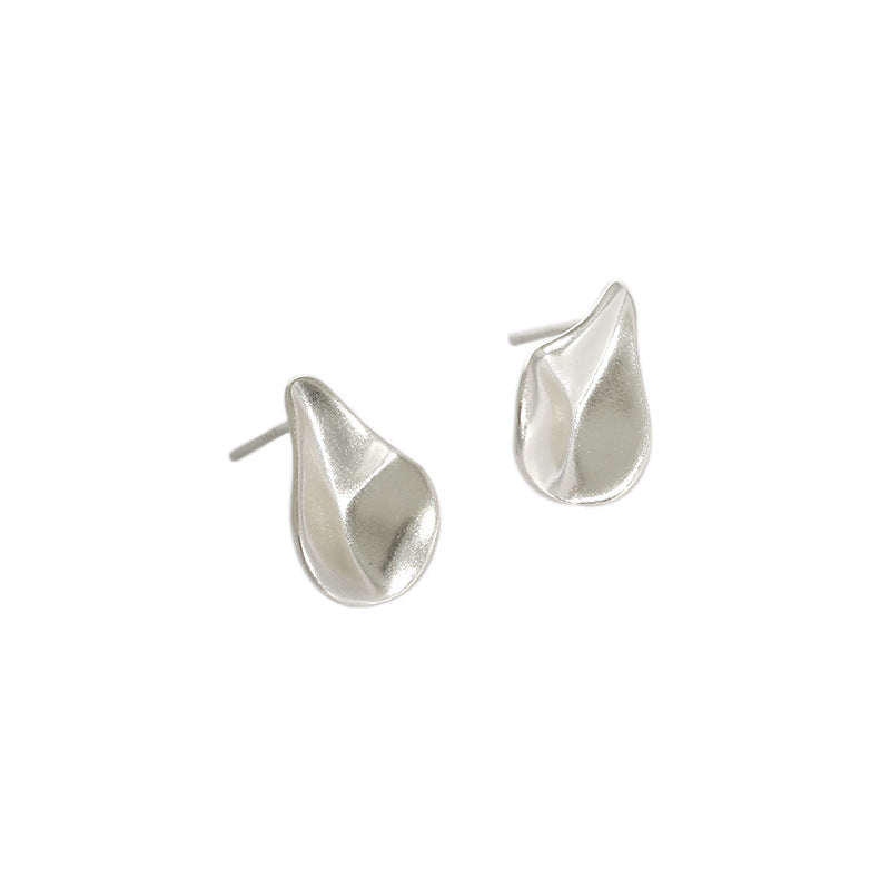 Lovcia Waterdrop 925 Sterling Silver Stud Earrings-Earrings-Rhodium-