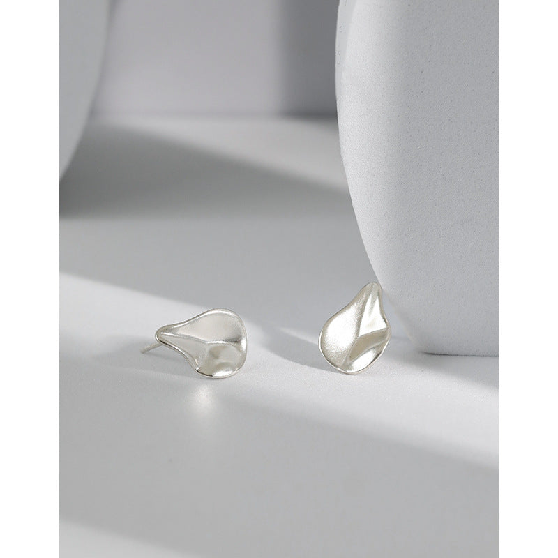 Lovcia Waterdrop 925 Sterling Silver Stud Earrings-Earrings-Rhodium-