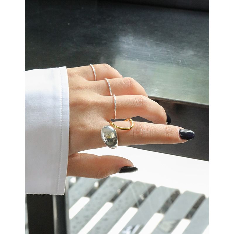 Lovcia Waterdrop 925 Sterling Silver Wide Adjustable Ring-Rings-