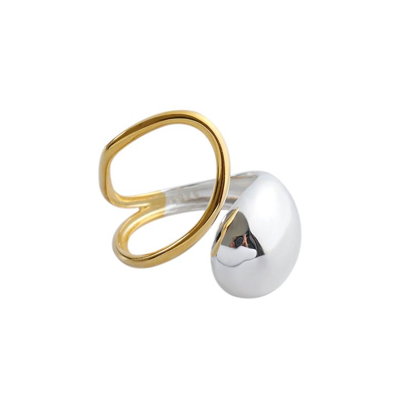 Lovcia Waterdrop 925 Sterling Silver Wide Adjustable Ring-Rings-